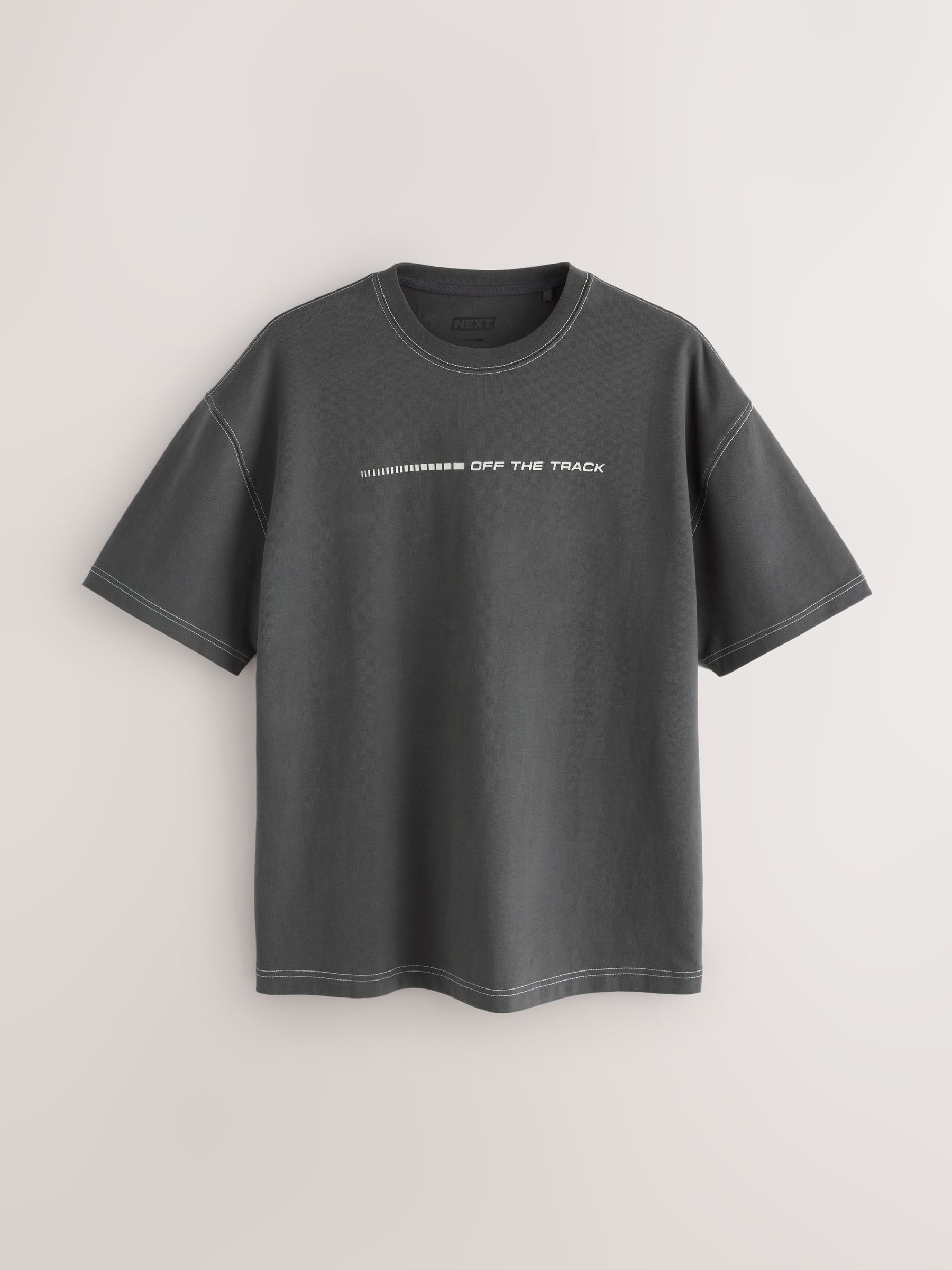 Grijs - Relaxed fit - Zwaar T-shirt met grafische print