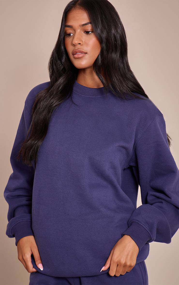 Bleu Marine Sweat-shirt Col Rond Oversize Tall