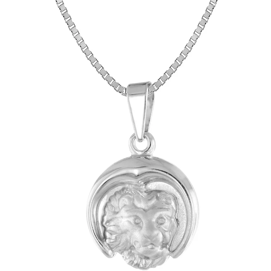 trendor Löwe Sternzeichen mit Halskette 925 Silber Ø 15 mm silver