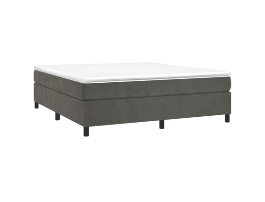VIDAXL - Sommier 180 x 200 Sommier à ressorts de lit gris foncé 180x200 cm velours