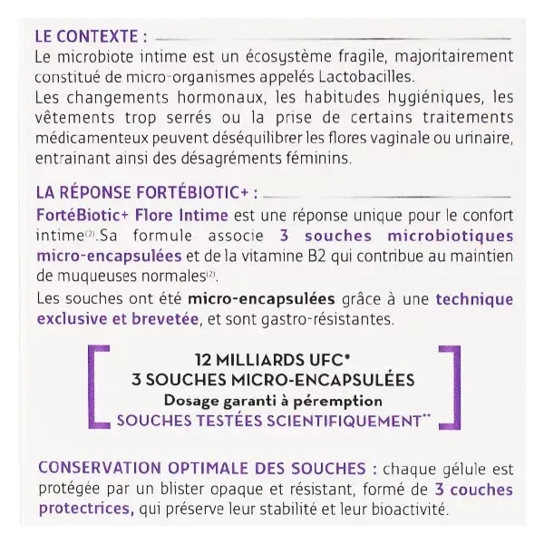 Forté Pharma Fortébiotic+ Flore Intime 15 gélules