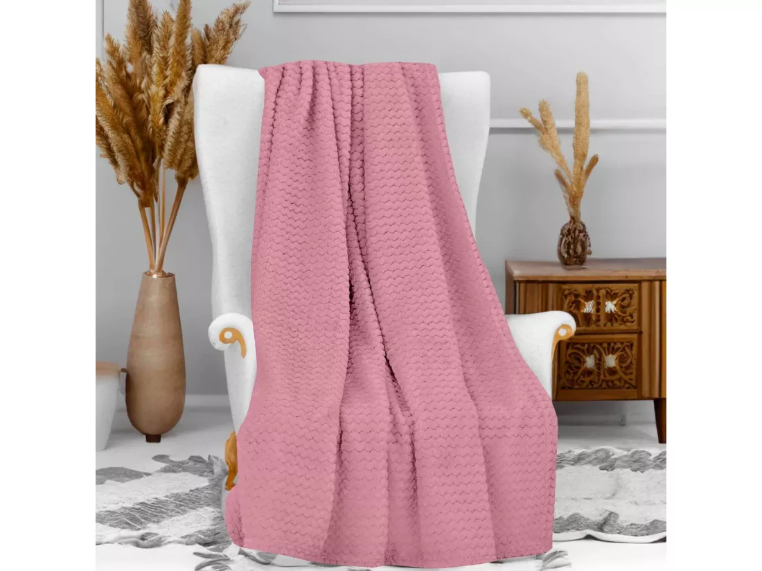 Plaid cocooning 120x160 cm Rose