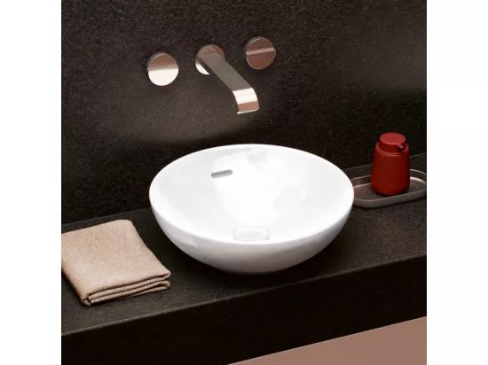 Vasque 42 x 42 ronde à poser VILLEROY ET BOCH Loop & Friends non meulé blanche sans trop plein
