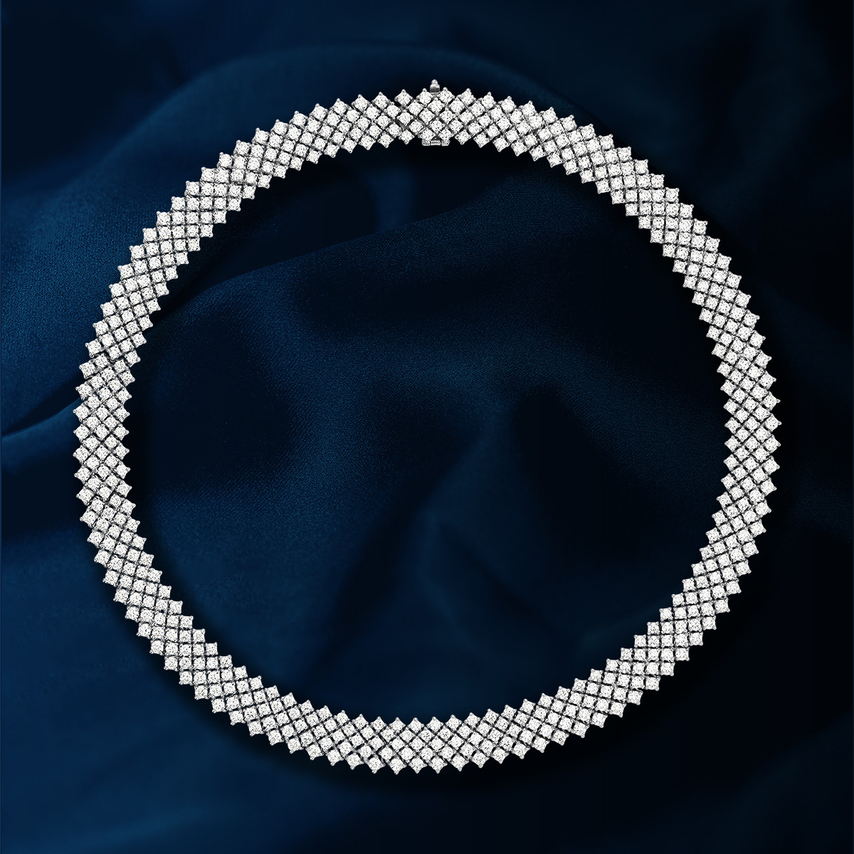 Collier argent 925 zirconias 43 cm