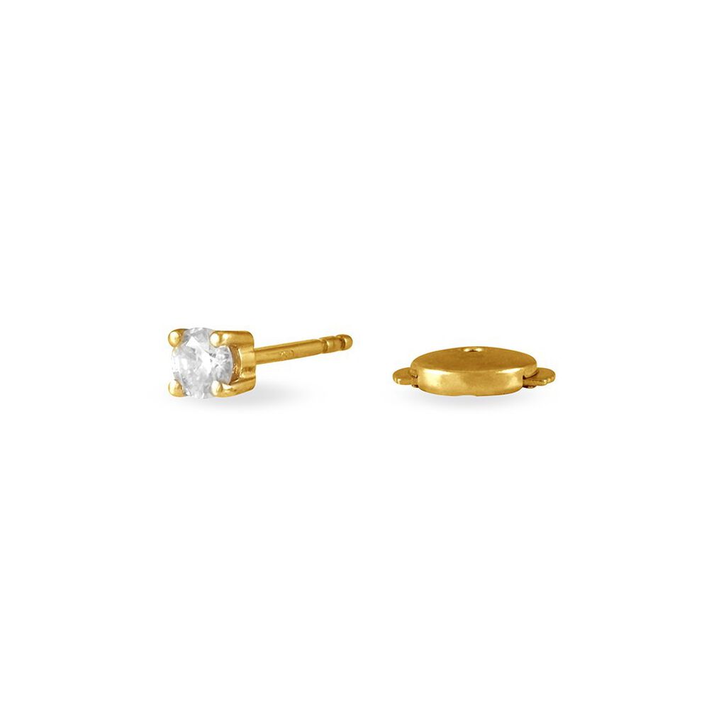 Boucles D'oreilles Puces Collection Victoria Or Jaune Diamant