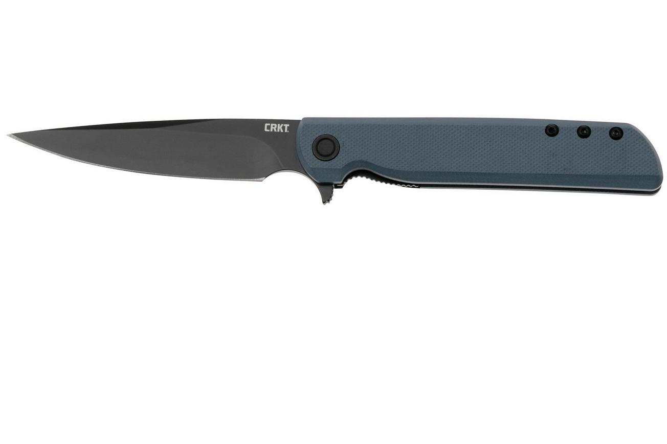 CRKT LCK  Drop Point 3801KN Black Oxide 14C28N, Gray G10, zakmes, Matthew Lerch design