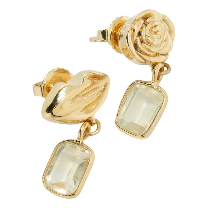 Louise Damas Boucles d’oreilles Citrine Lison | Doré
