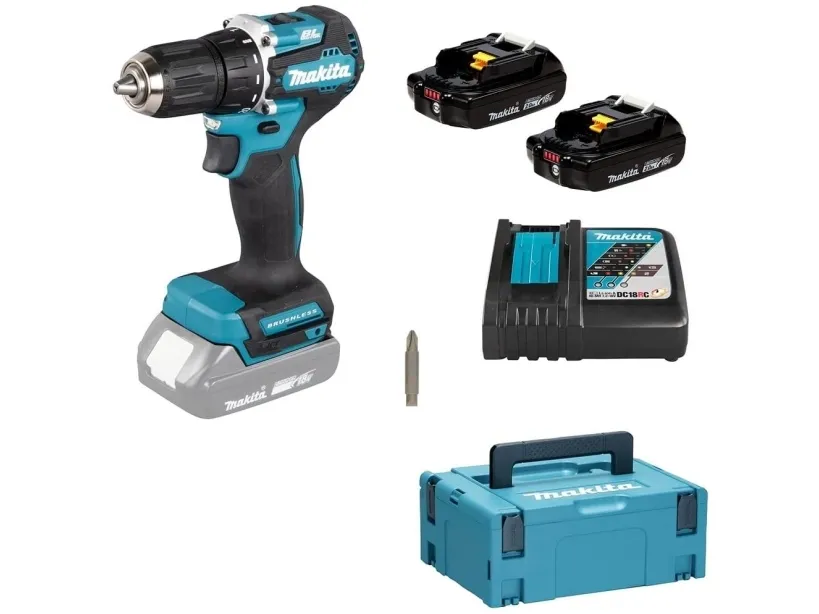 Makita DDF487RAJ - Bor/driver - ledningfri - 2-hastigheders - 40 N·m - 2 batterier - 18 - 36 V