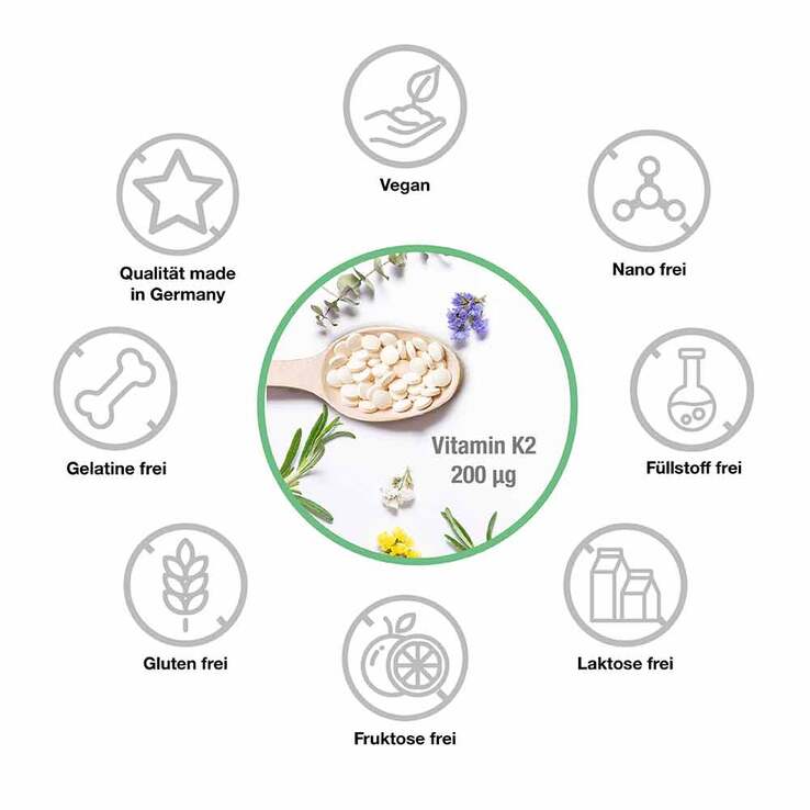 Vitamin K2 200 µg MK-7 vegan Tabletten, 240 St