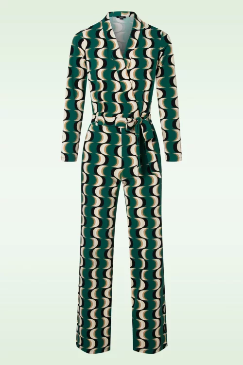 Smashed Lemon Shirley jumpsuit in petrol and multi