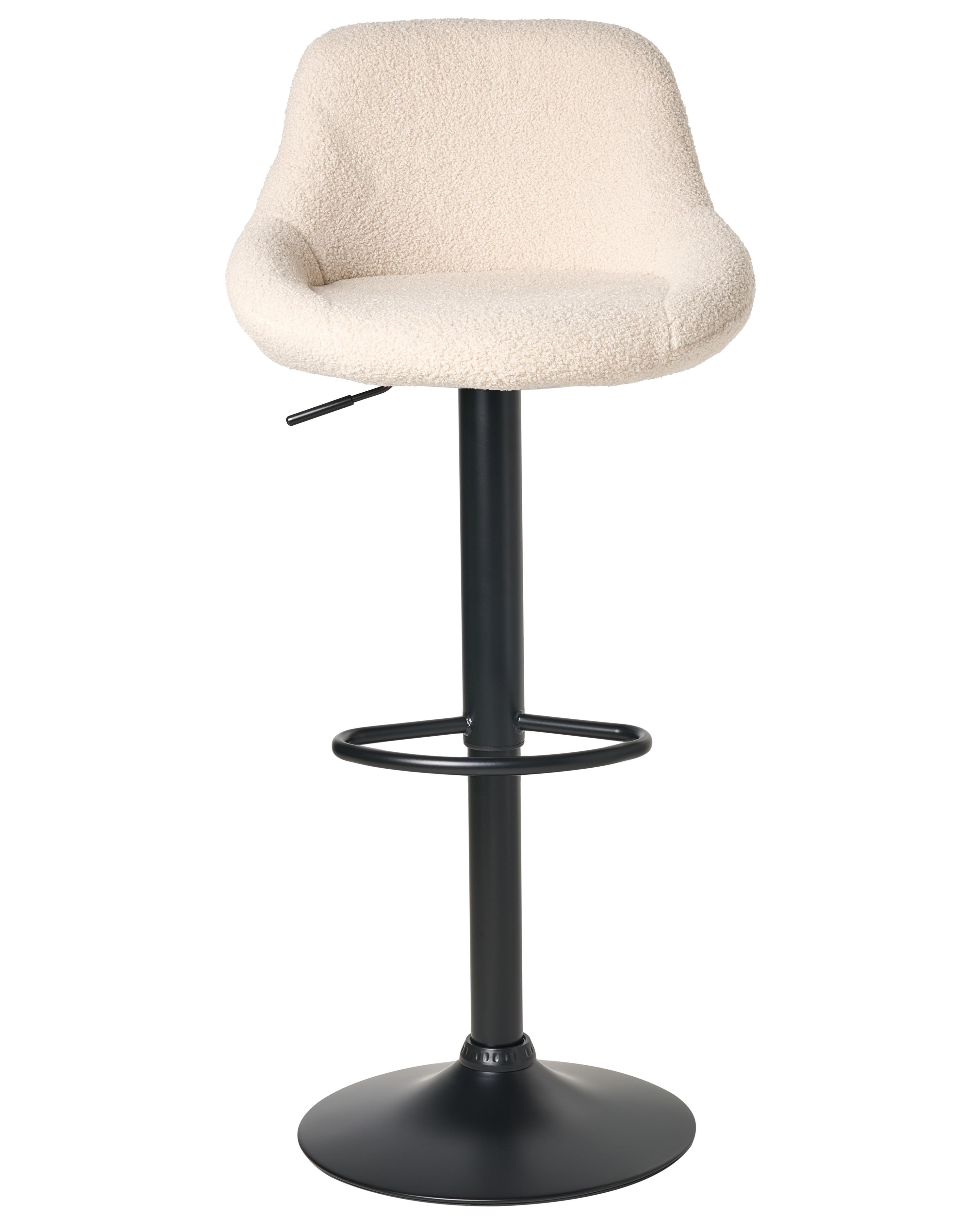 Set van 2 barkrukken MEDULIN Bouclé draaibaar Lichtbeige