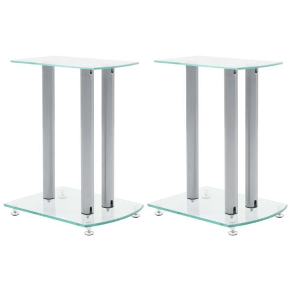 Suporte para Alto-falantes de Alumínio   Vidro de Segurança, 2 Pcs