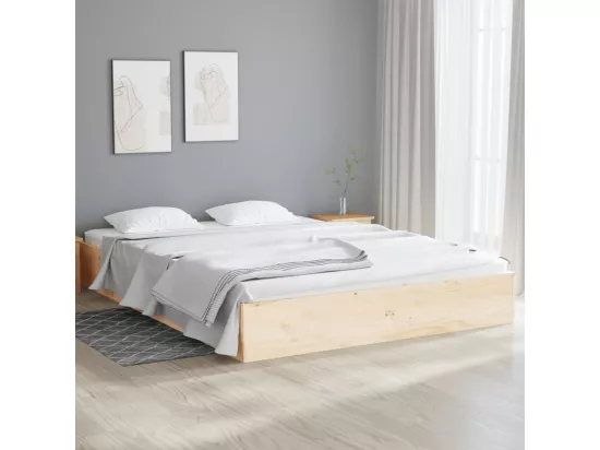 Cadre de lit bois massif 140x190 cm
