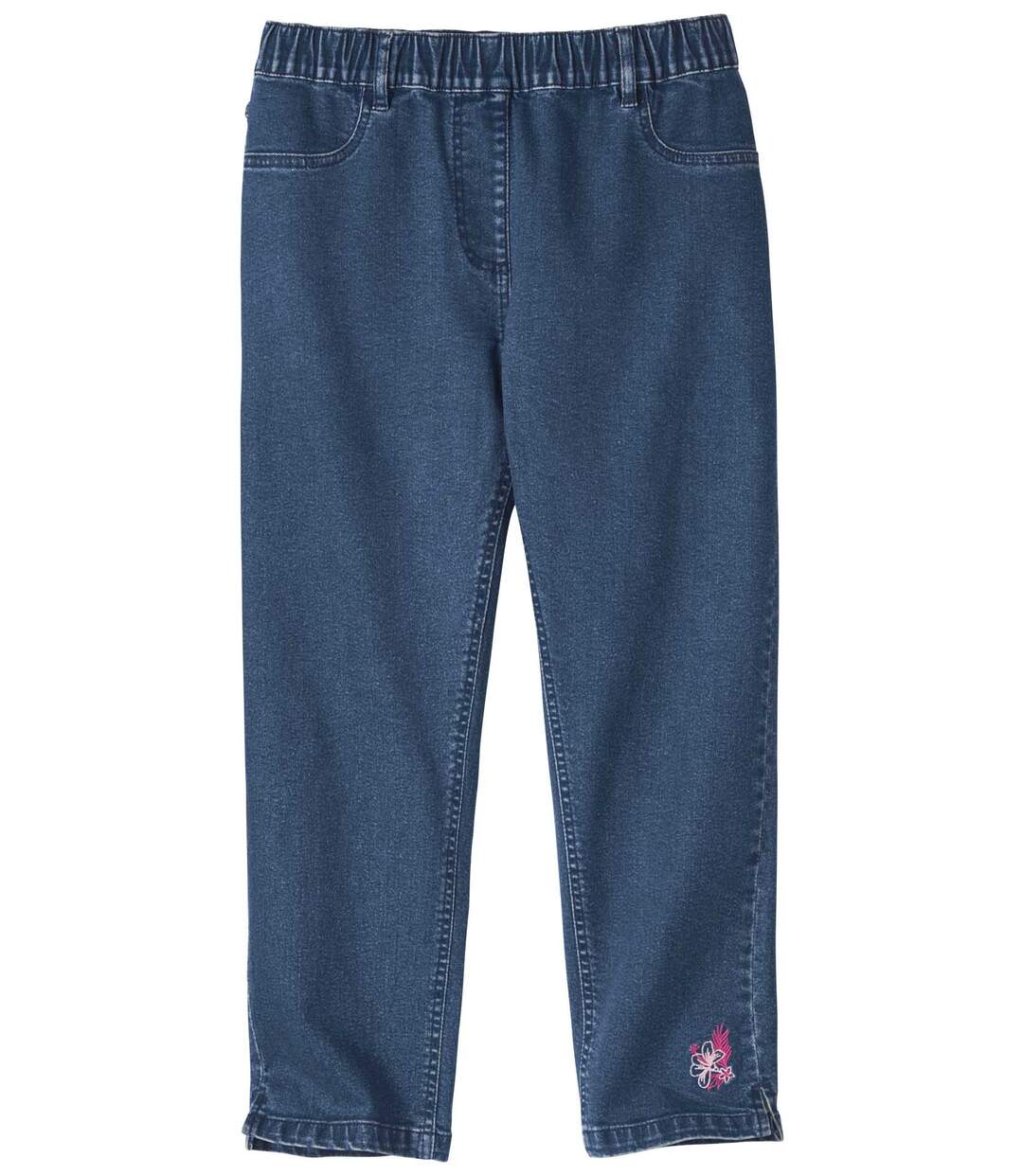 Pantalon Jegging 7/8ème en Jean Brodé