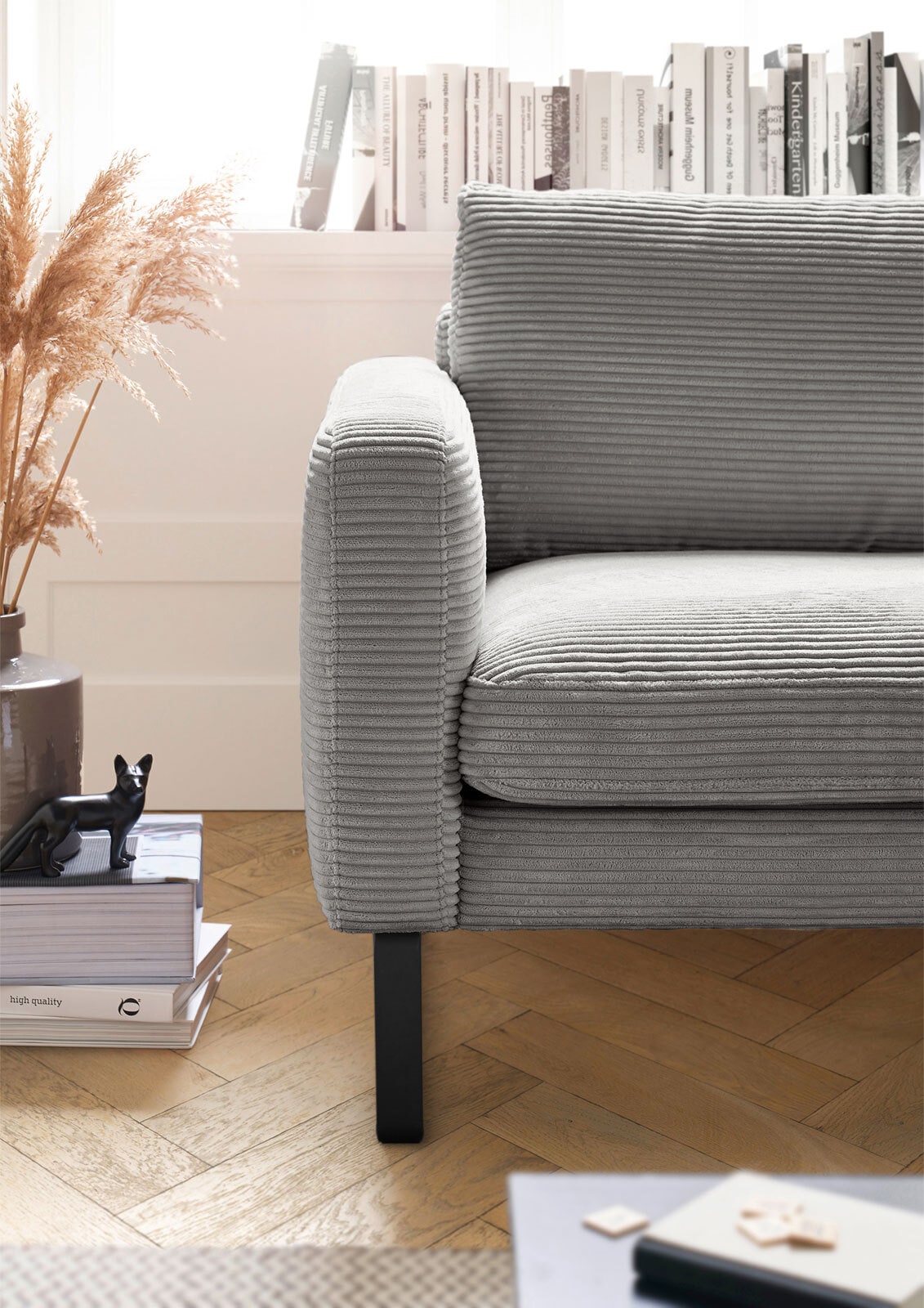 Ole Gunderson Ecksofa ROMA 298 x 154 cm Cord dark grey