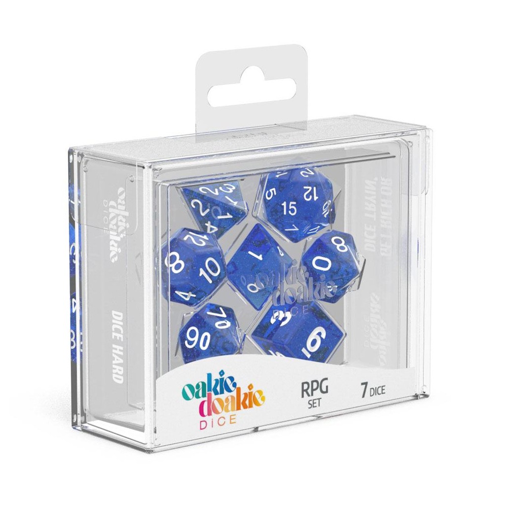 Oakie Doakie Dice dés RPG-Set Speckled - Bleu (7)