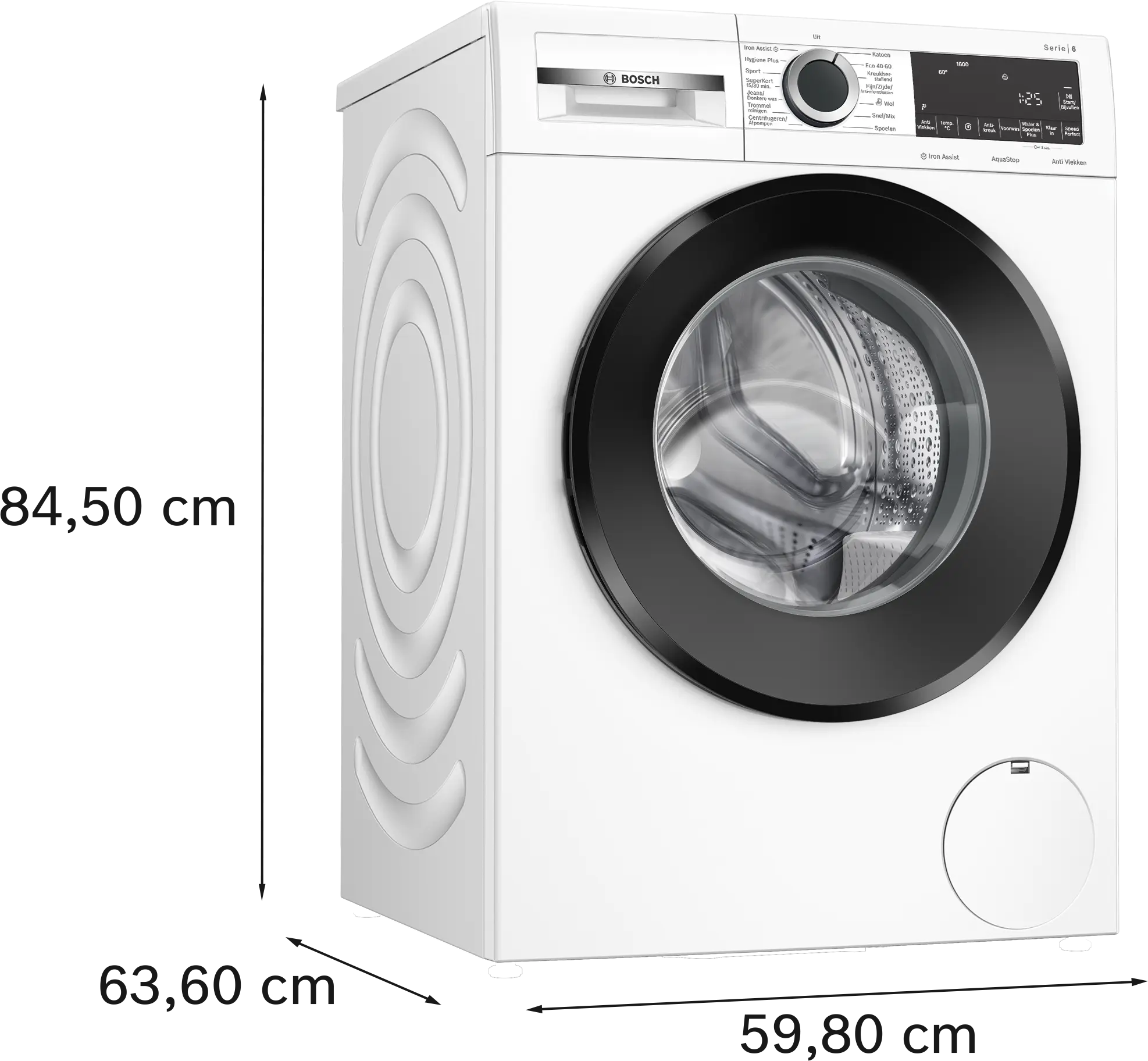 Serie 6 Wasmachine, voorlader 9 kg max. 1600 rpm