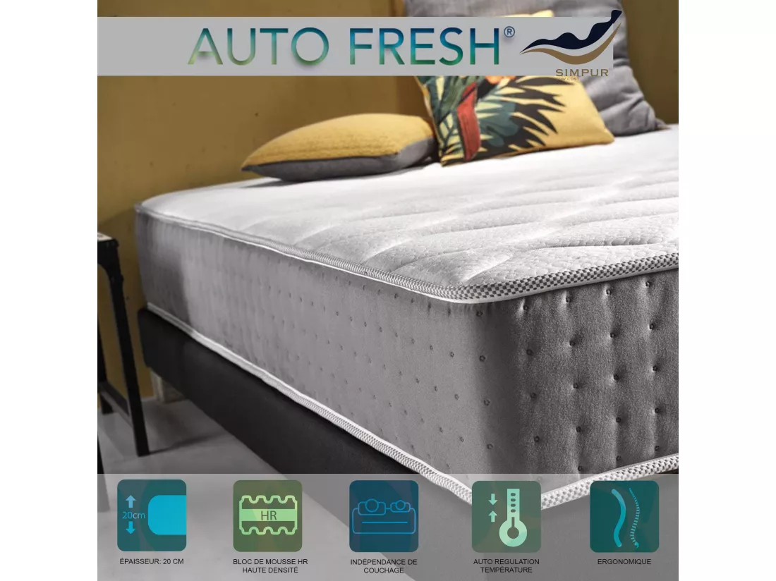 Matelas 90x190 mousse ergo equilibré® | mousse a mémoire de forme soft | épaisseur 19 cm | haute ventilation | thermoregulator | indépendance de couchage excelente