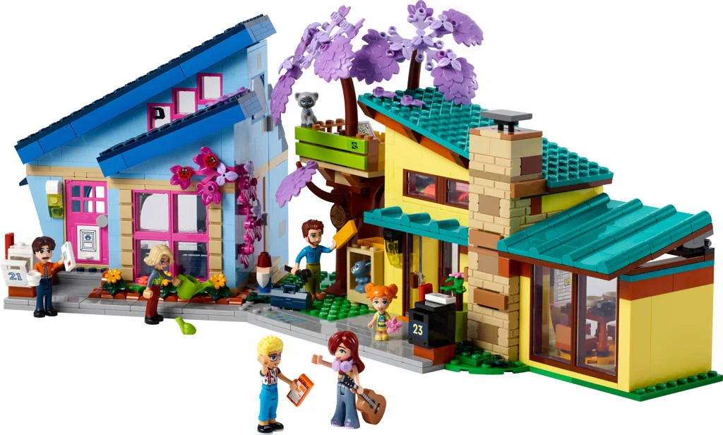 Heerlijk om te bouwen!Olly en Paisley's huizen Speelgoed Speelhuis Set met Mini Poppetjes 42620
