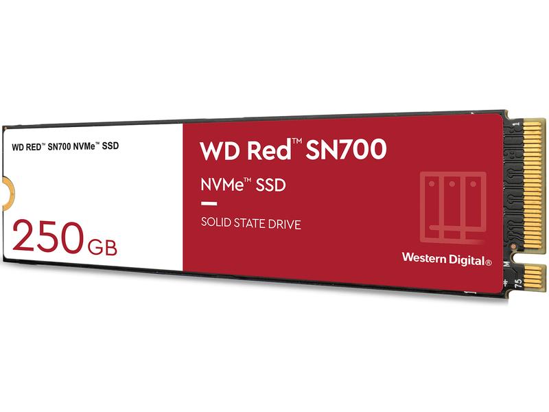 Western Digital SSD WD Red SN700 M.2 2280 NVMe 250 GB Solid-State-Drive für effektives Caching in NAS-Systemen