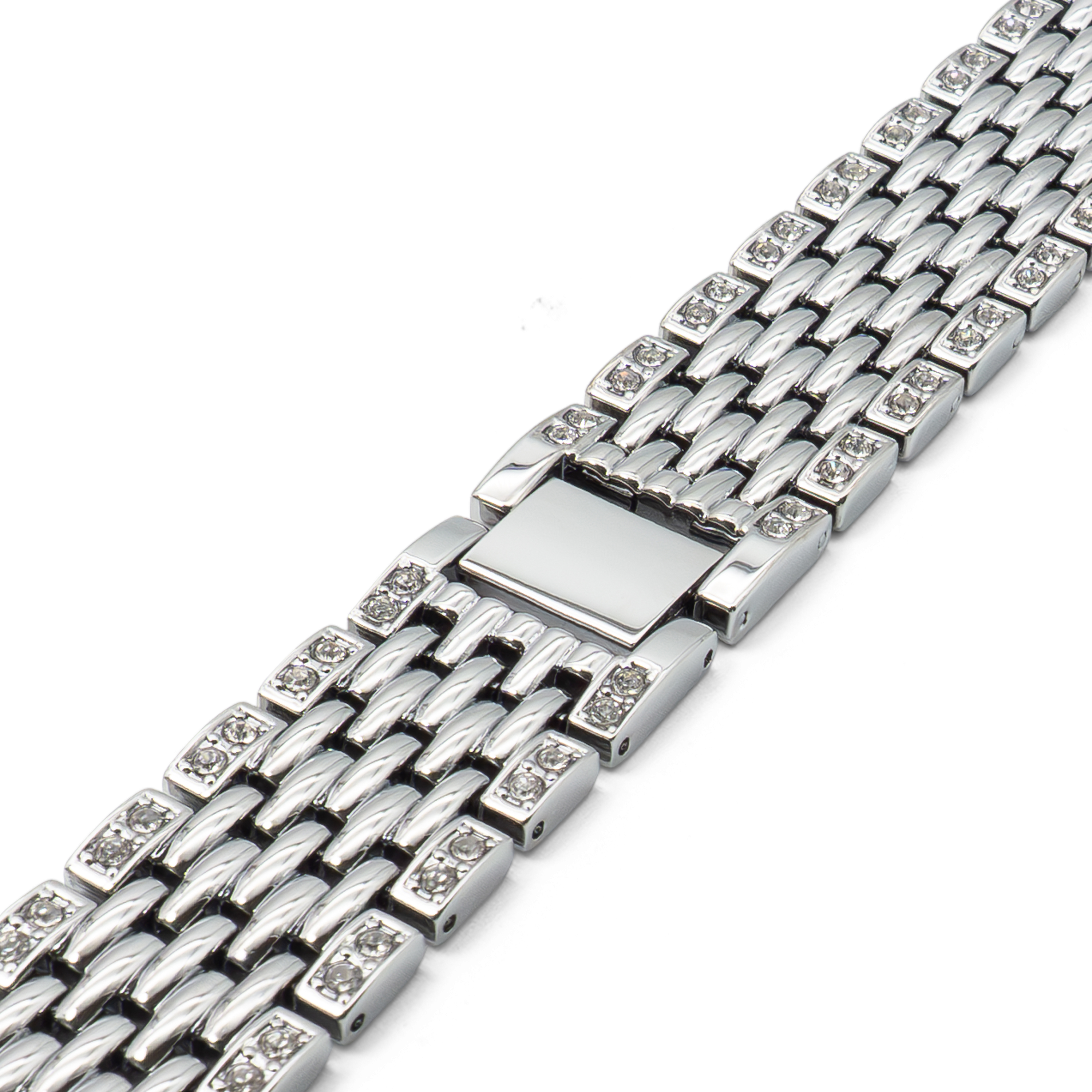 Apple Watch (42/41/40/38 mm) Edelstahl Schmuckarmband mit Glitzersteinen - Silber