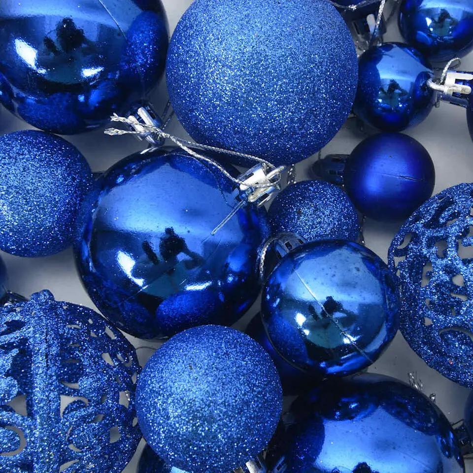 vidaXL - Kerstballenset - Blauw - Polystyreen