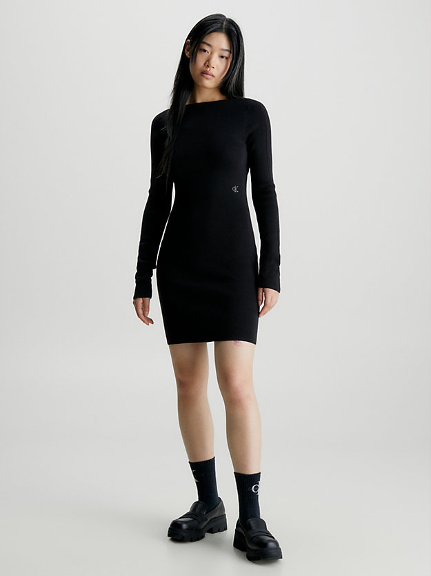 Vestido de malha de algodão com costas abertas