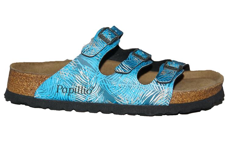 Birkenstock Florida PAP tropical leaf blue