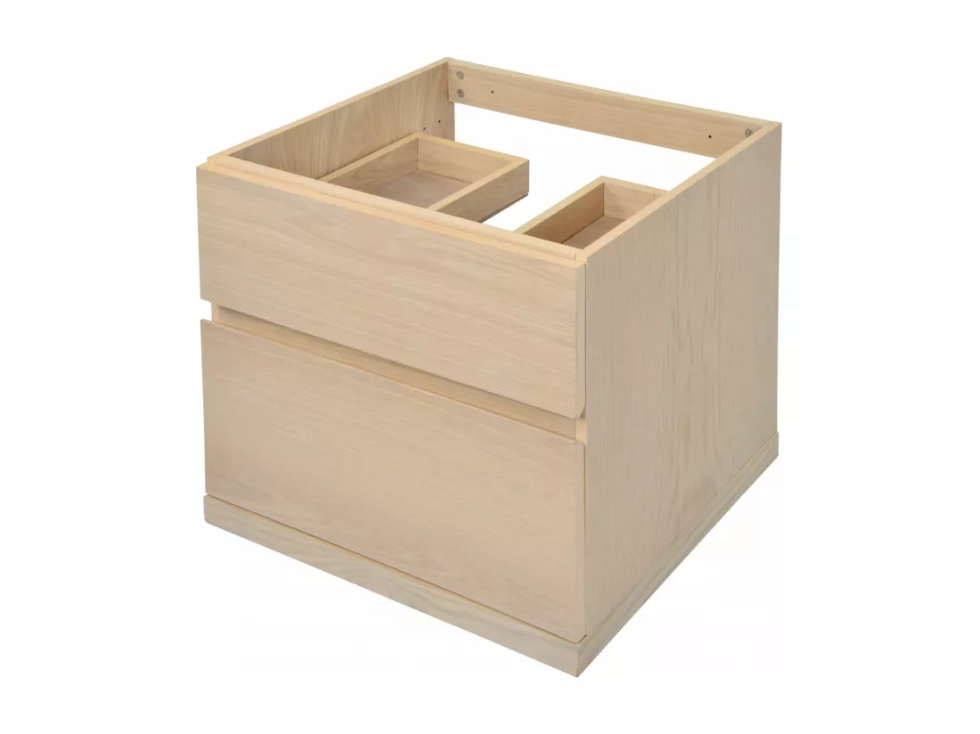 Meuble double vasque suspendu chêne 140 cm ENIO
