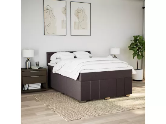 Sommier à lattes de lit avec matelas Marron foncé 160x200 cm