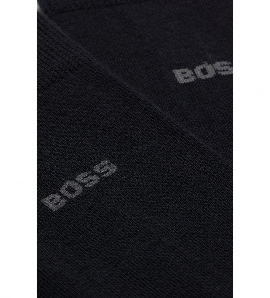 Pacote com 5 pares de meias pretas unissex da BOSS