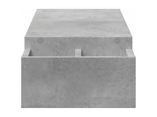Support de moniteur avec rangement gris béton bois d'ingénierie