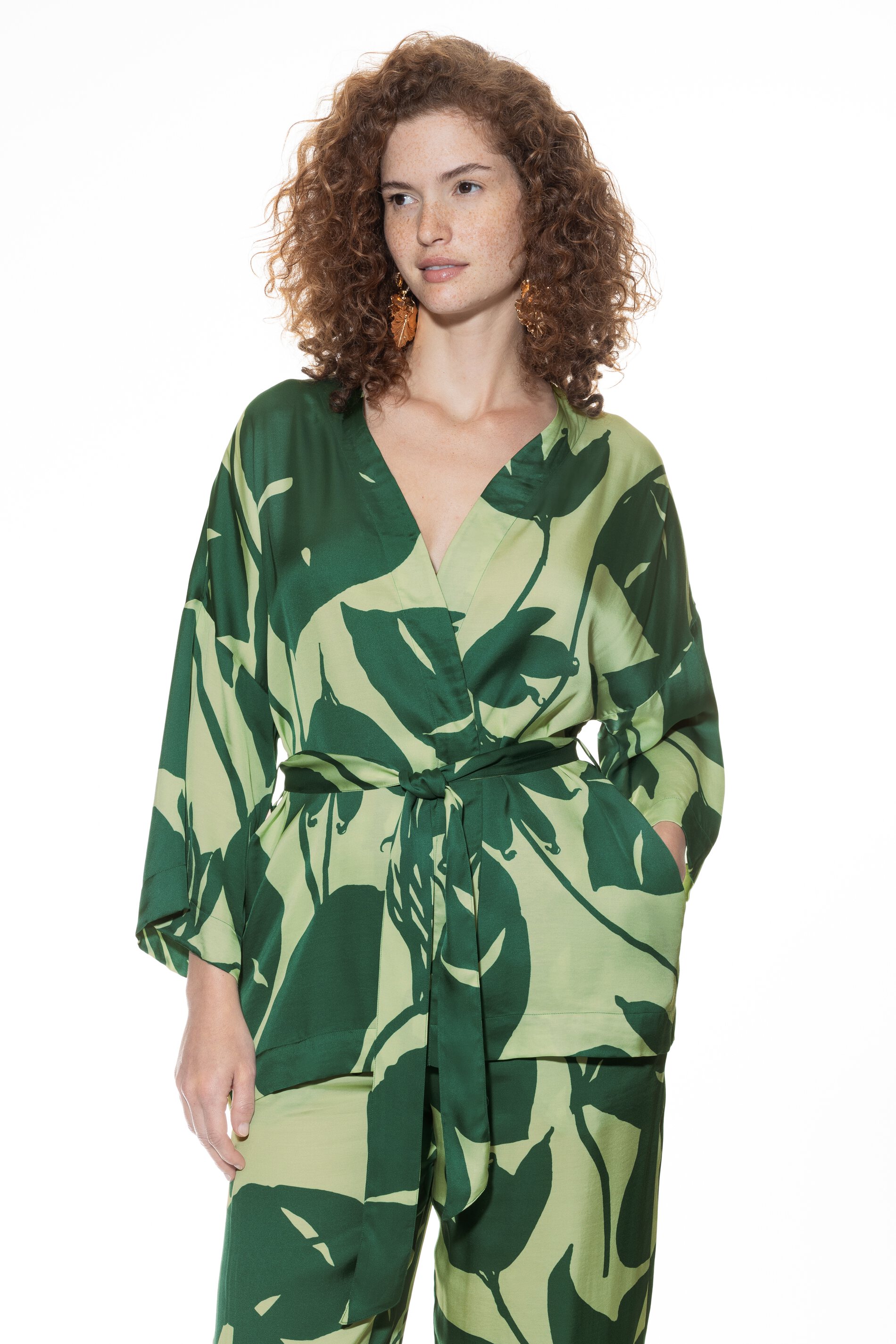 Kurz-Kimono<br>Serie Tropical Leaves