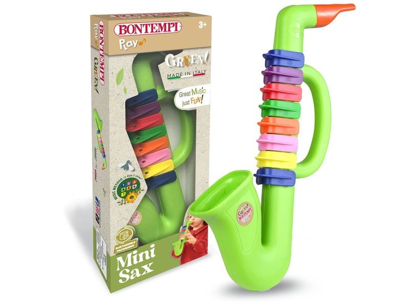Bontempi Musikinstrument Saxophon 28 cm, 8 Tasten Musikalisches Spielzeug