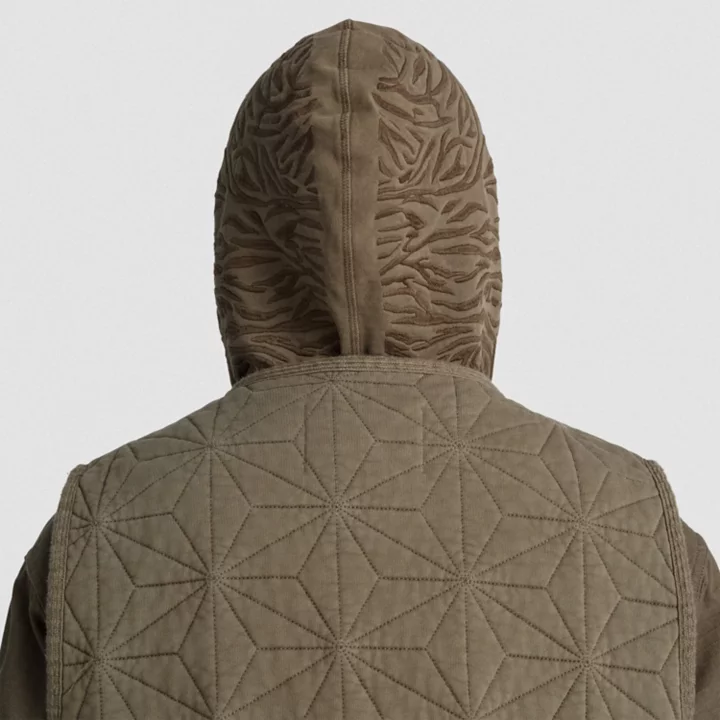Moletom com capuz Timberland x CLOT Future73 unissex na cor verde escuro.