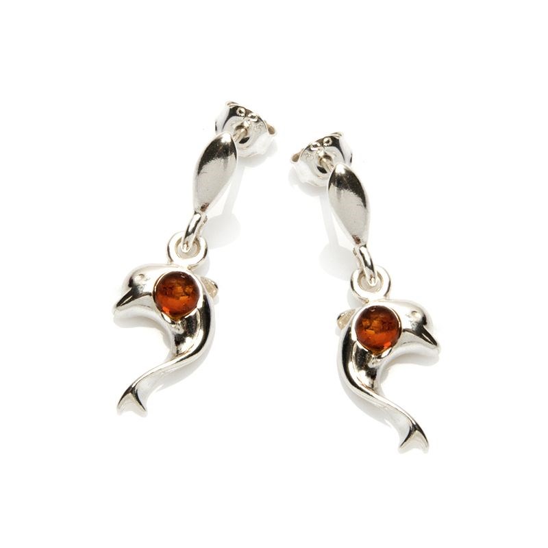 Boucles d'oreilles ambre argent