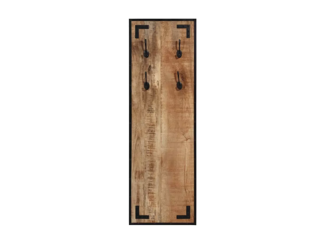 Porte-manteau 35x8x110 bois de manguier massif brut