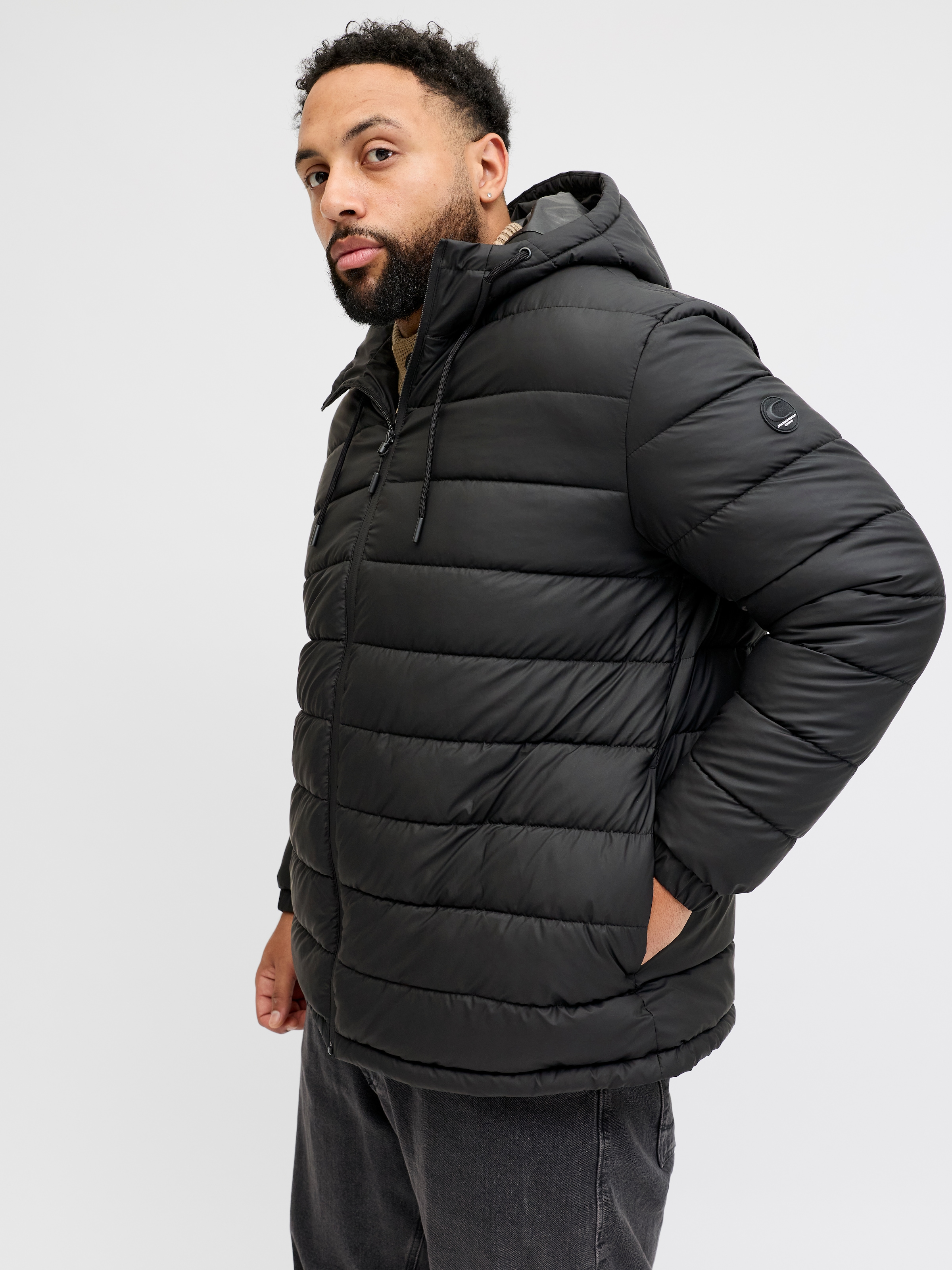 Jack & Jones PlusSize Steppjacke »JCOPOINT PU PUFFER JACKET BF PLS« mit Kapuze