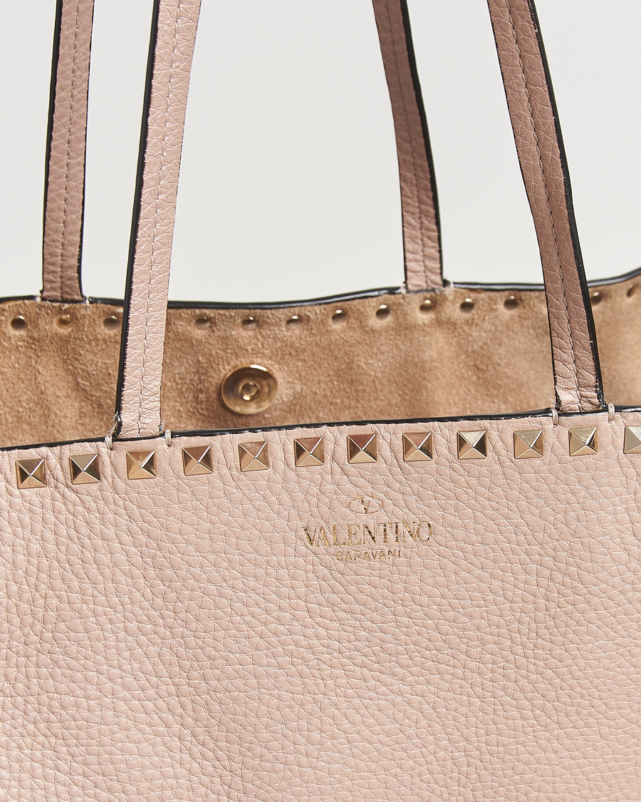 Valentino Pre-Owned Medium Rockstud Tote Bag Poudre