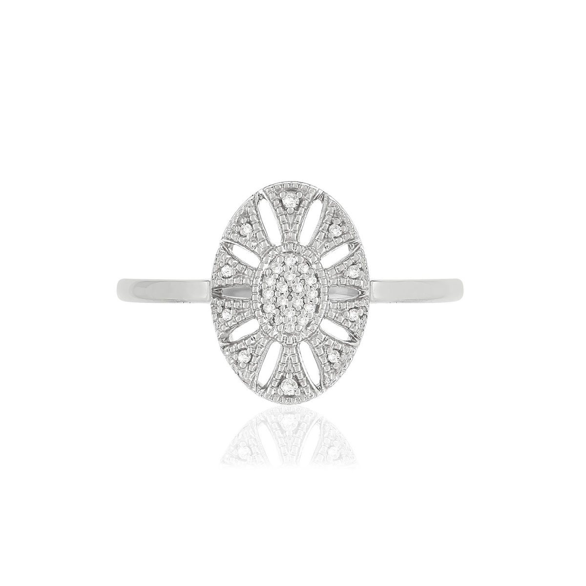 Bague or blanc 375 diamants