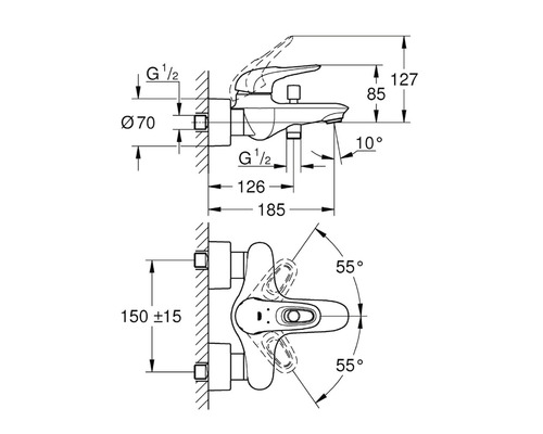 GROHE badkraan EUROSTYLE chroom 33591003