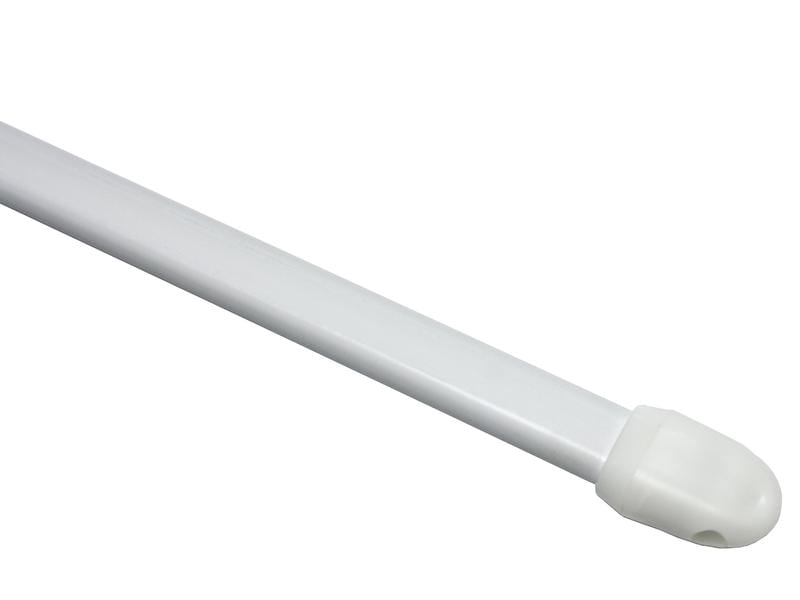 Gardinia Vorhangstange flachoval, 50-80 cm 2 Stück, Weiss Vitragenstange ausziehbar