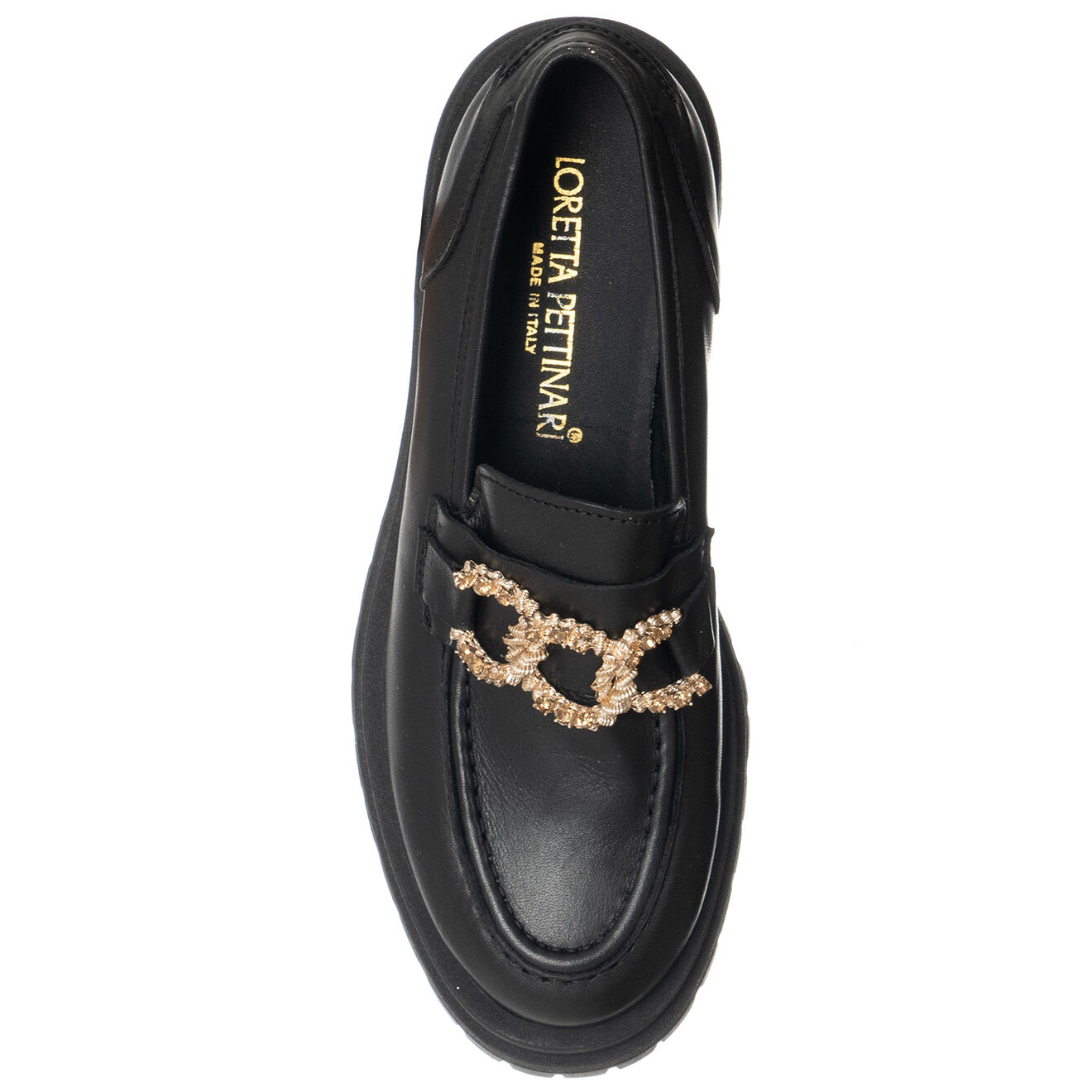 Loretta Pettinari Mocassins en Cuir Iena noirs - Talon 4.5 cm
