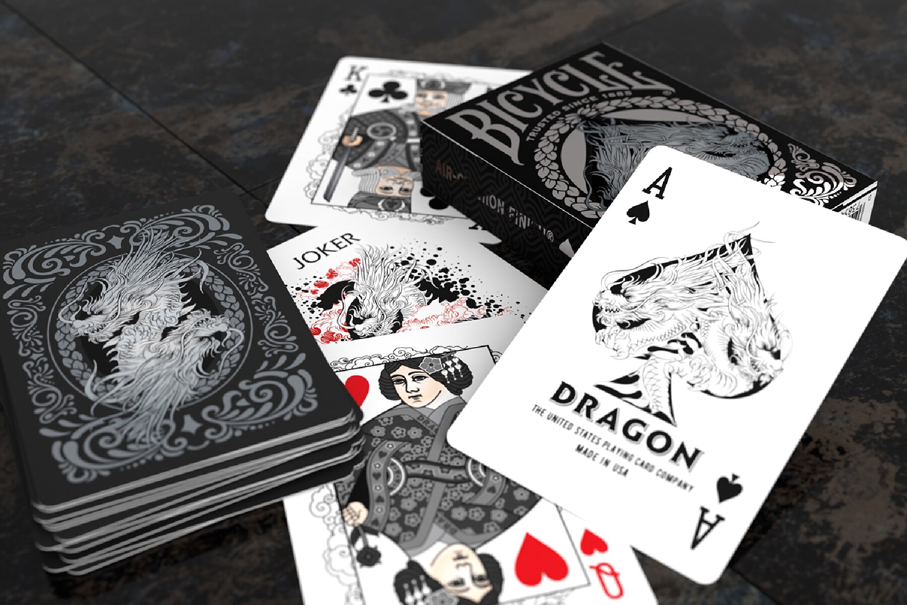 Bicycle® Kartendeck - Black Dragon Kartenspiel Spielkarten Pokerkarten