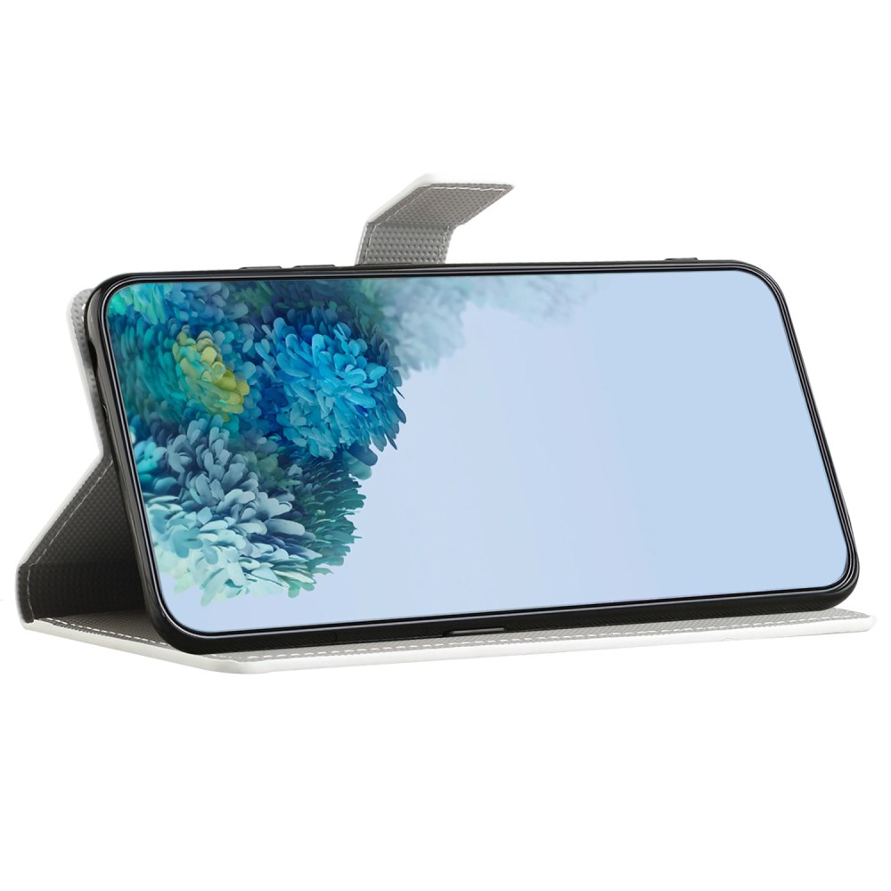 Samsung Galaxy A55 Leder Tasche - Blauer Schmetterling