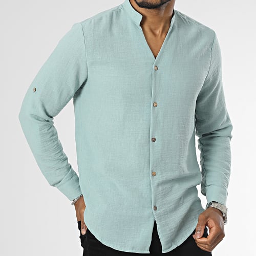 Chemise Manches Longues Col Mao Vert