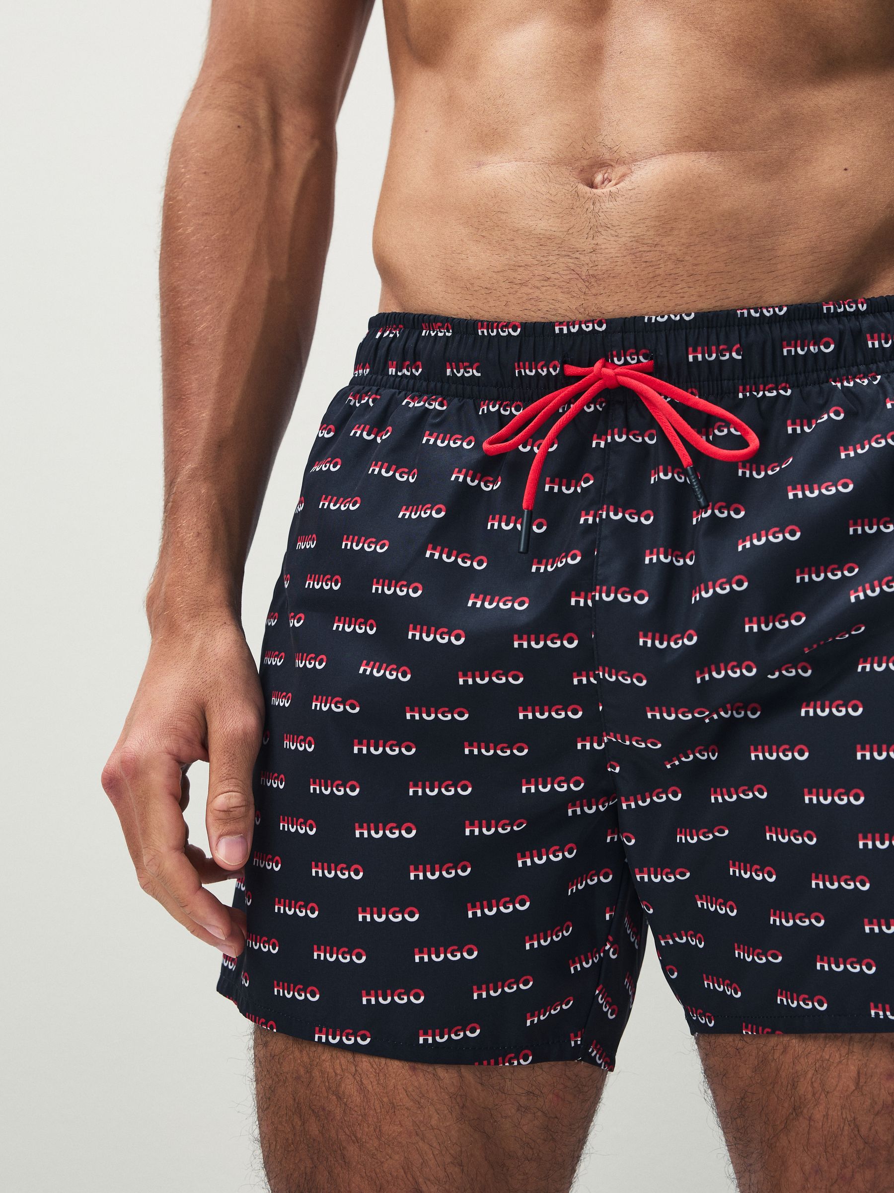 HUGO Logo Print Swim Shorts