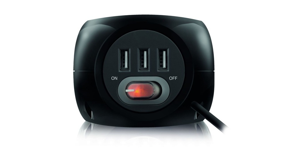 ACT ConnectivityStekkerdoos cube met 3 stopcontacten, USB-A-poorten, 1,5m stekkerdoos  (Zwart)