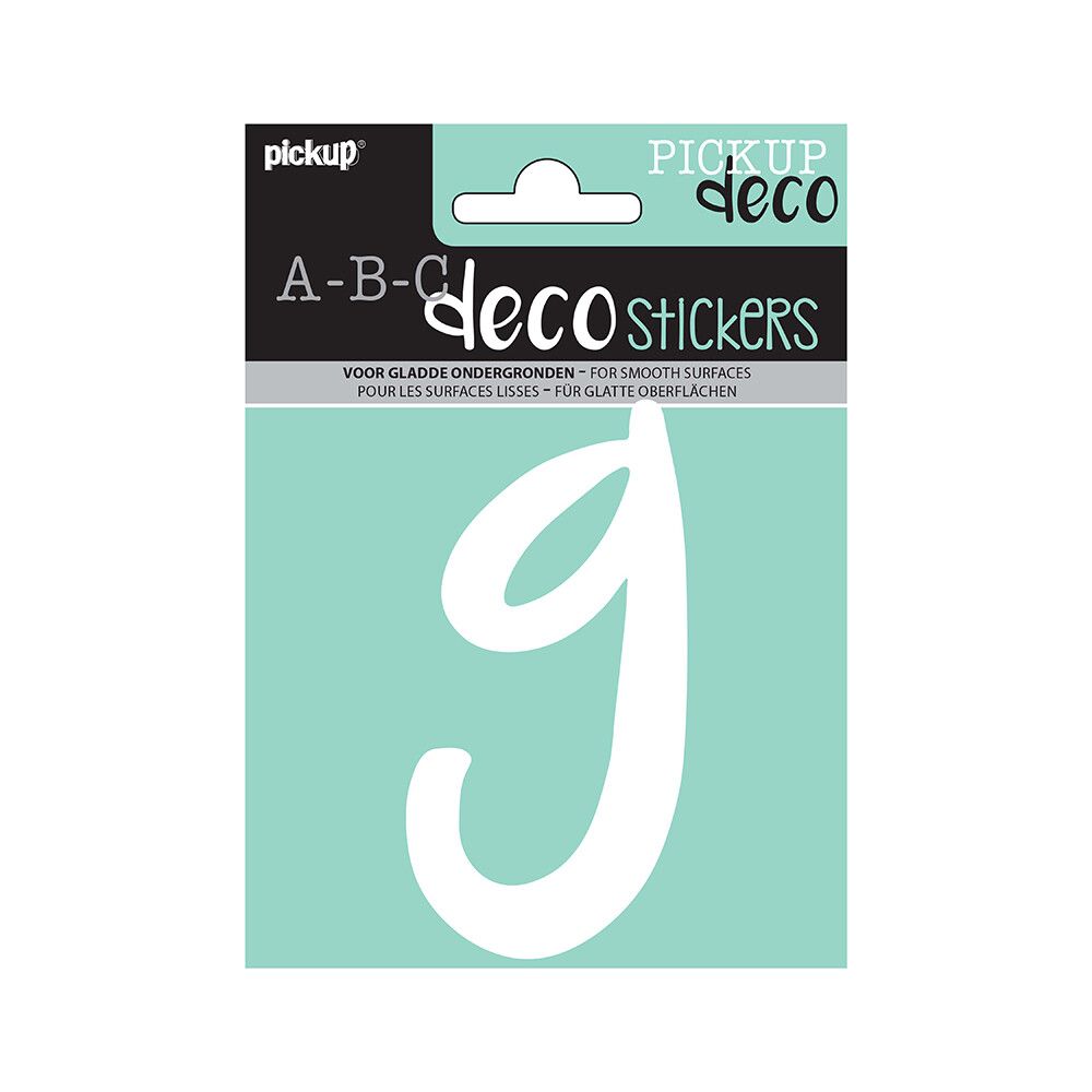 BOKSTAVER PICKUP G ABC DECO ZOË 110 MM G HVIT
