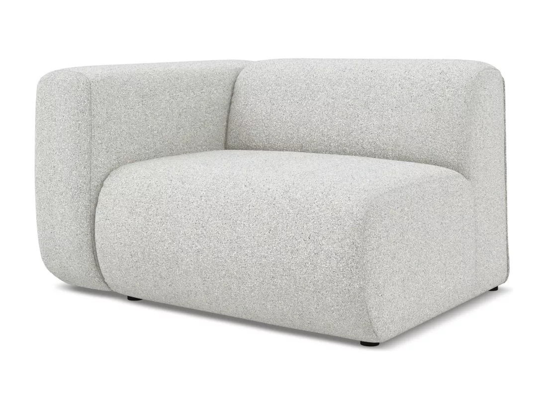 Module avec accoudoirs gauche en tissu texturé - beige - EKAHI